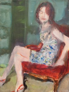 Mädchen im Sessel, 40 x 30 cm, Öl auf Leinwand 2011