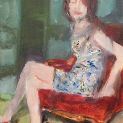 Mädchen im Sessel, 40 x 30 cm, Öl auf Leinwand 2011