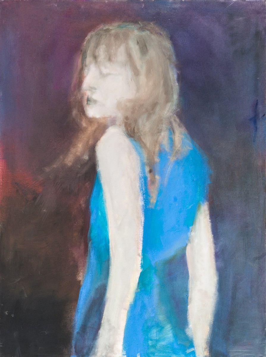 Frau in Blau, 80 x 60 cm, Vinyl, Öl auf Leinwand 2015